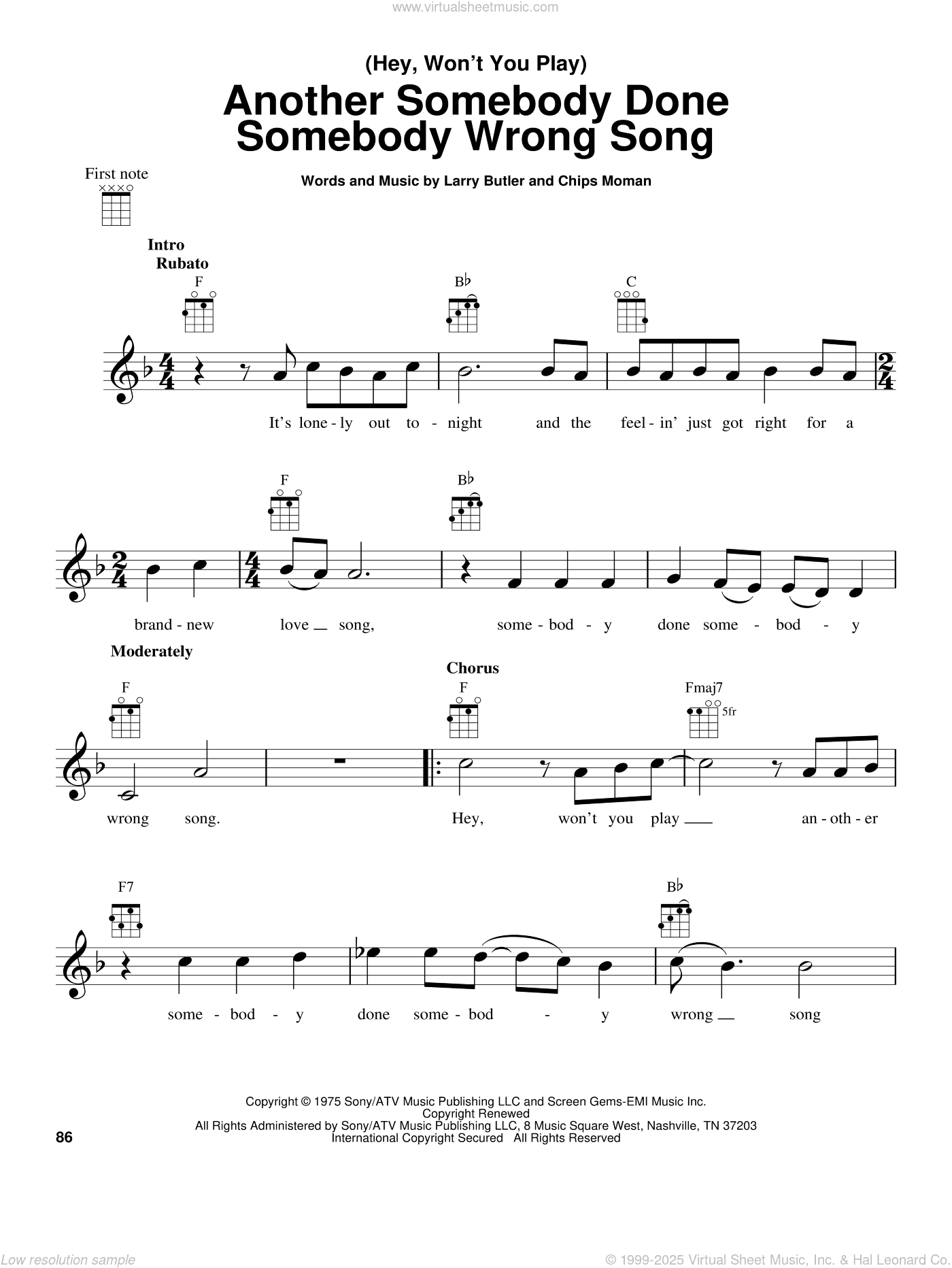 (Hey, Won't You Play) Another Somebody Done Somebody Wrong Song