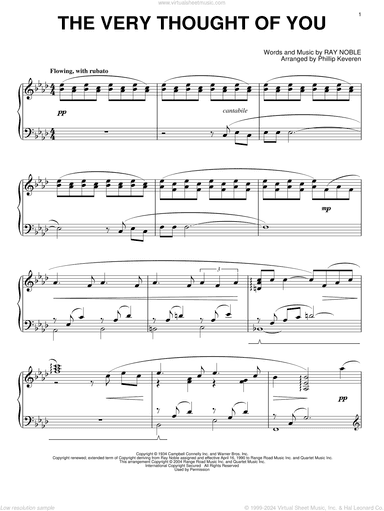 The Very Thought Of You (arr. Phillip Keveren)
