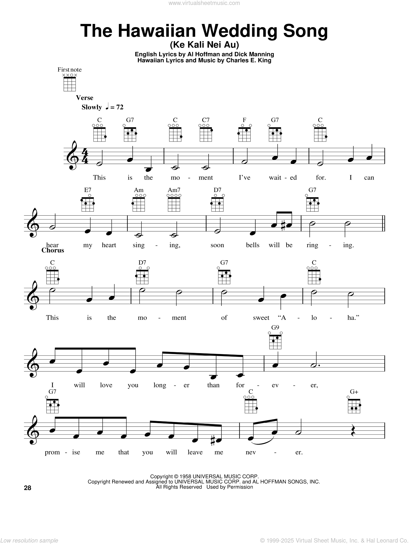 The Hawaiian Wedding Song (Ke Kali Nei Au)