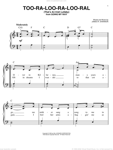 Too-Ra-Loo-Ra-Loo-Ral (That's An Irish Lullaby)