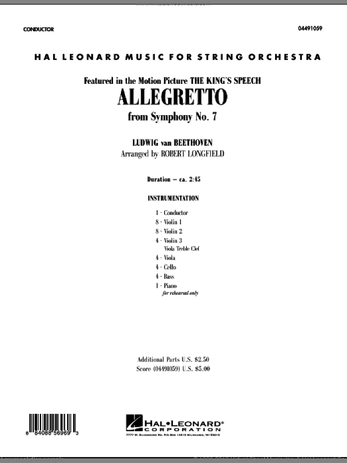 Allegretto (from Symphony No. 7) (COMPLETE)