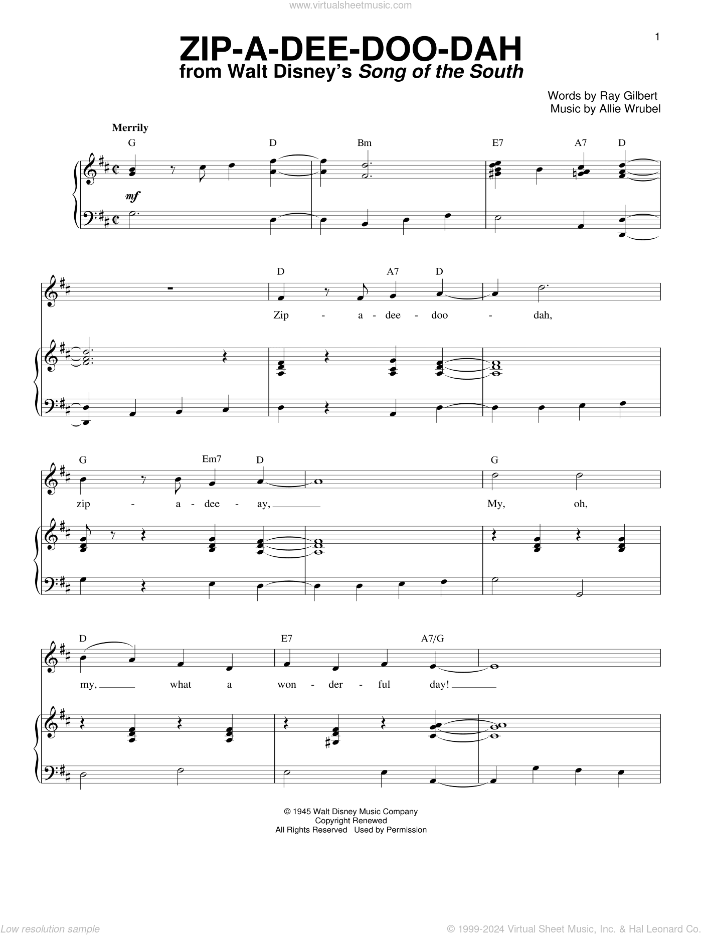 Zip-A-Dee-Doo-Dah (from Song Of The South)