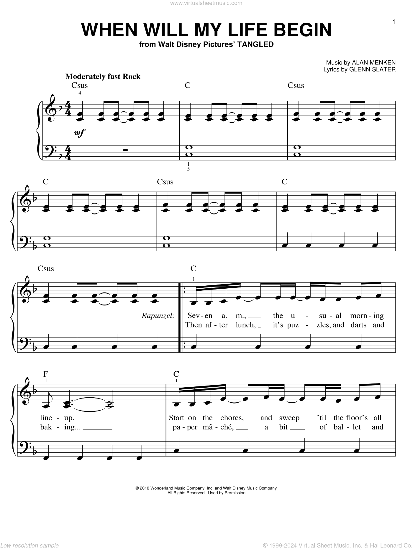 When Will My Life Begin? (from Tangled), (easy)