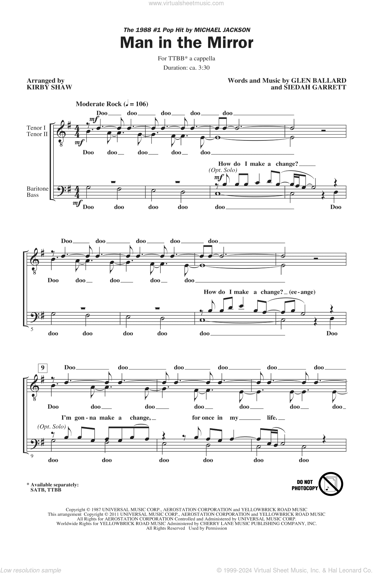 Man In The Mirror (arr. Kirby Shaw)