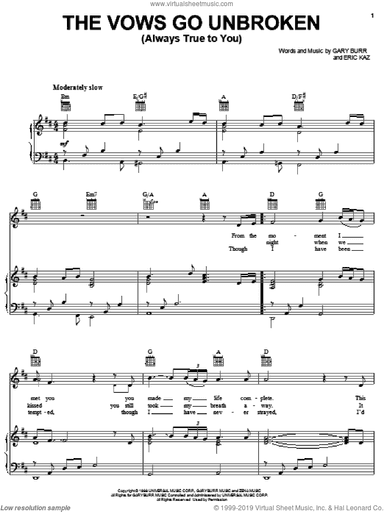 The Vows Go Unbroken (Always True To You)