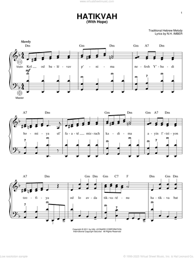 Hatikvah (With Hope)