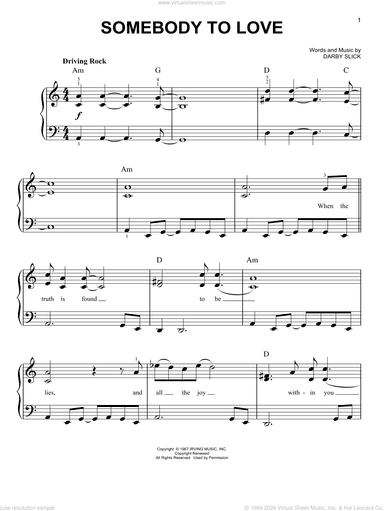 Somebody To Love, (easy)