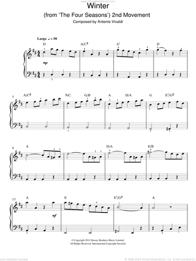 Winter (from The Four Seasons), (easy)