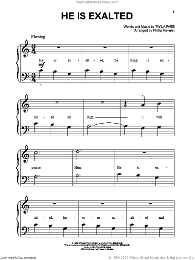 He Is Exalted (arr. Phillip Keveren), (beginner)