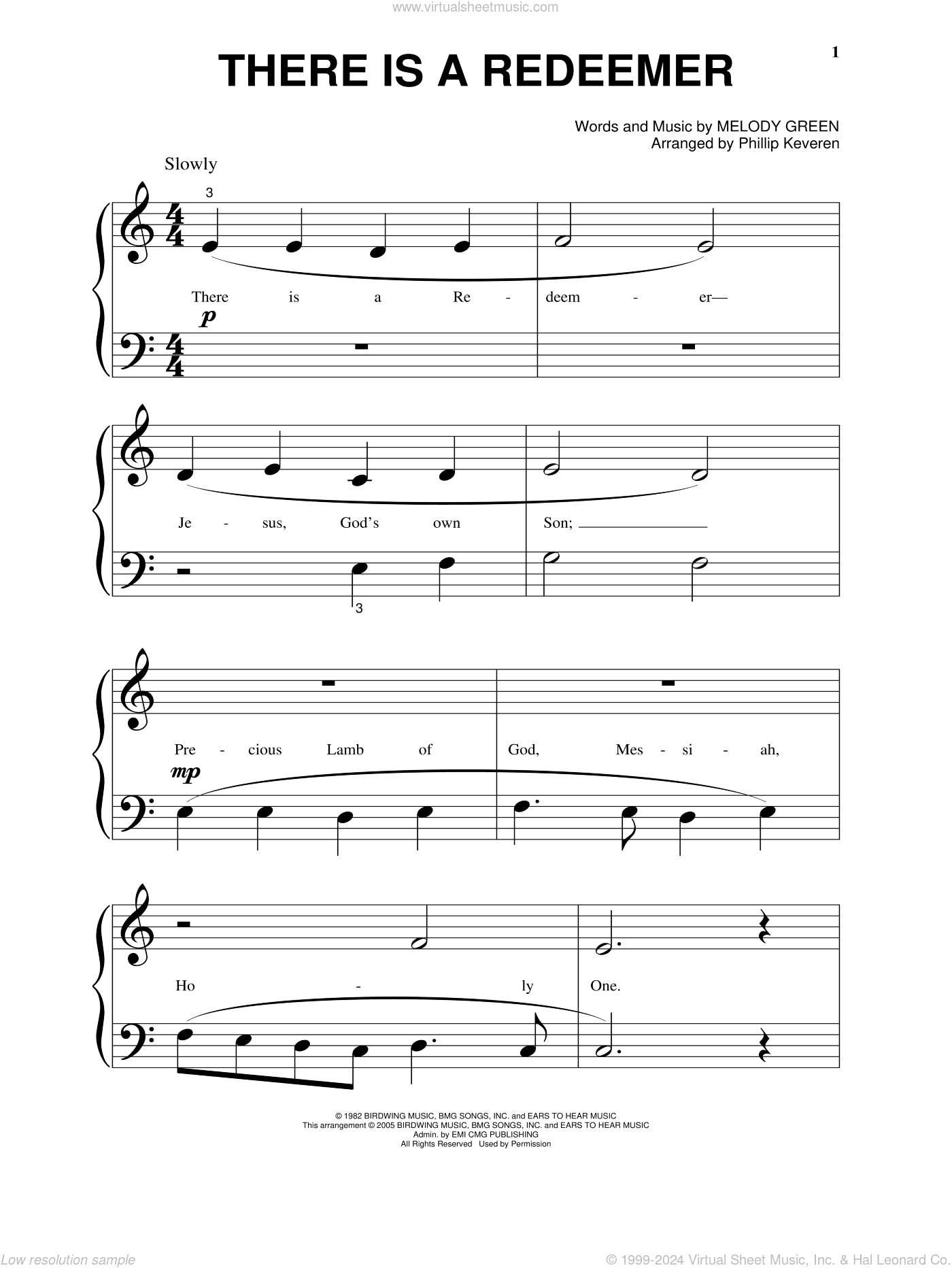 There Is A Redeemer (arr. Phillip Keveren)