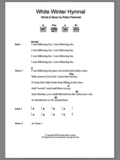 White Winter Hymnal