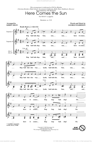 Here Comes The Sun (arr. Kirby Shaw)