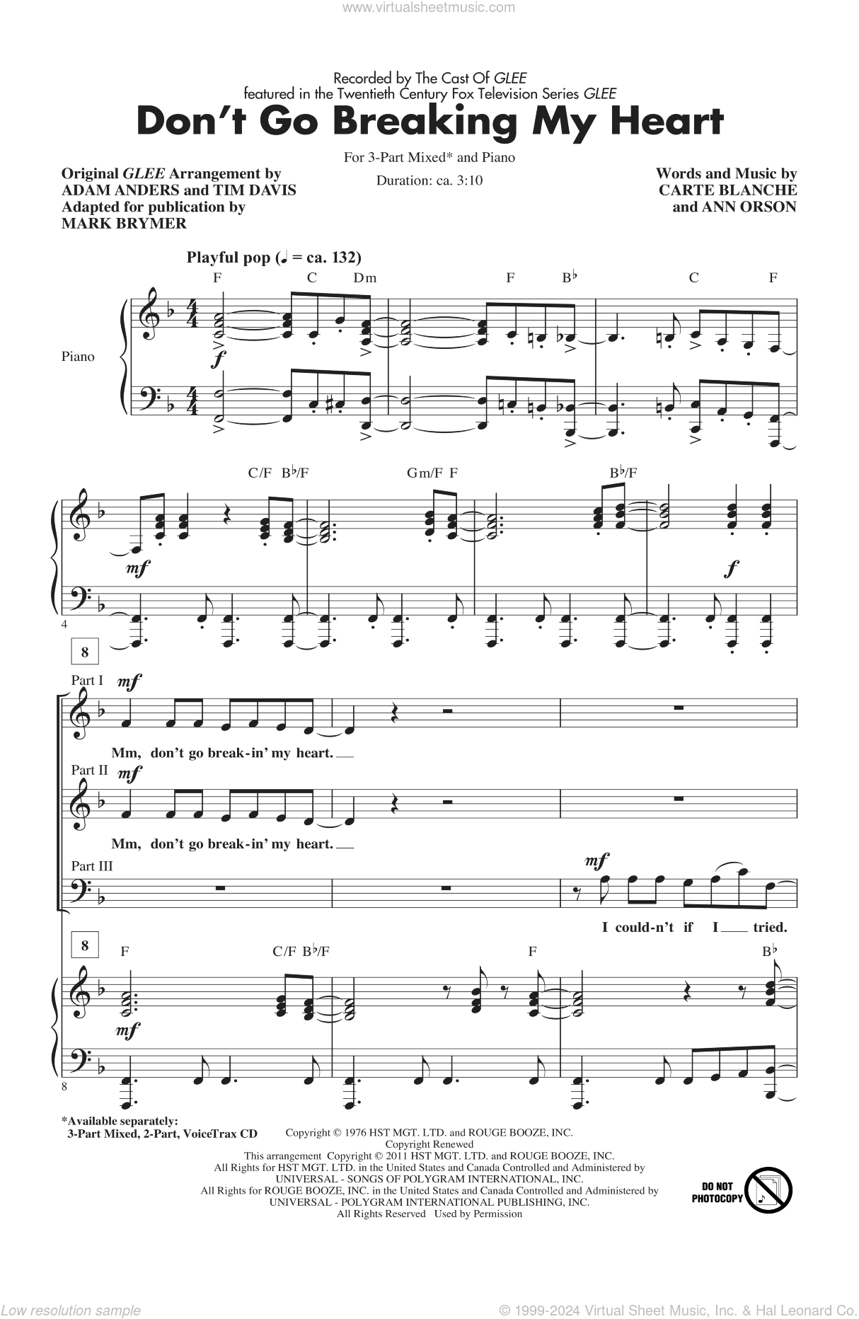 Don't Go Breaking My Heart (arr. Mark Brymer)