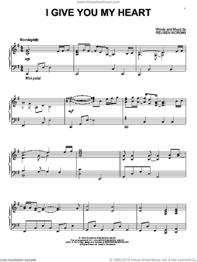 I Give You My Heart, (intermediate)