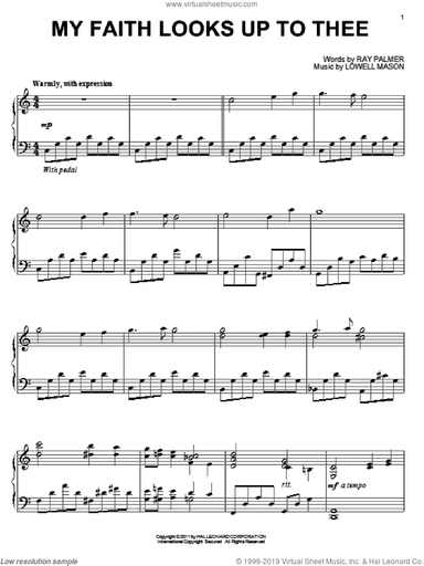 My Faith Looks Up To Thee, (intermediate)
