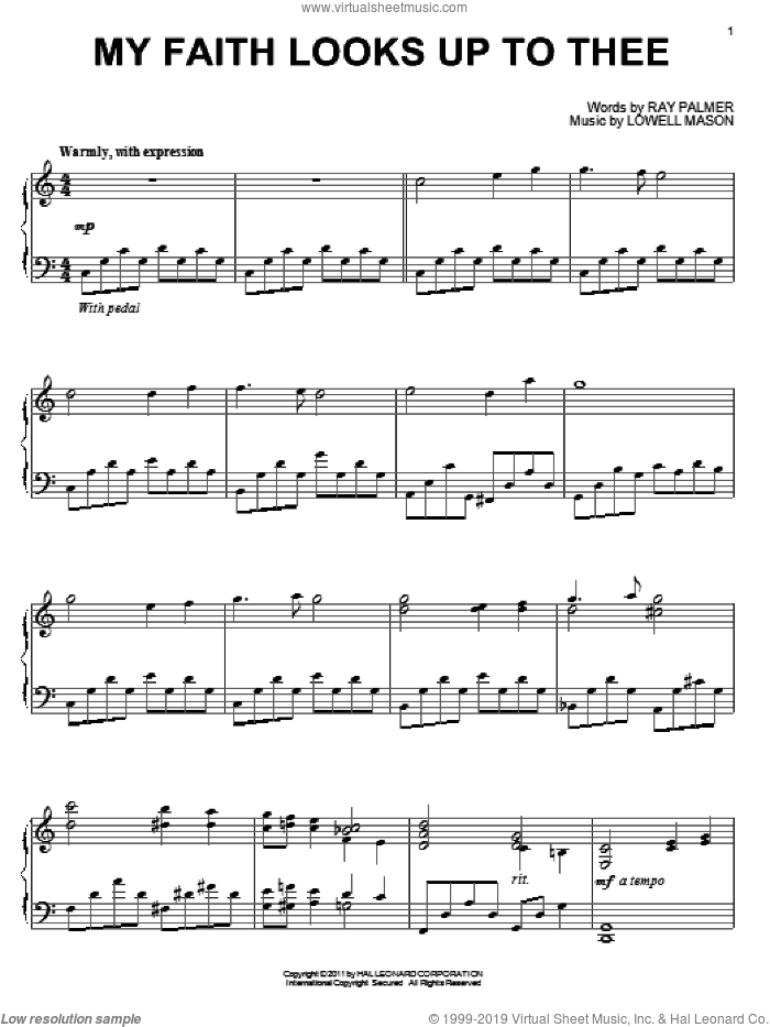 My Faith Looks Up To Thee, (intermediate)