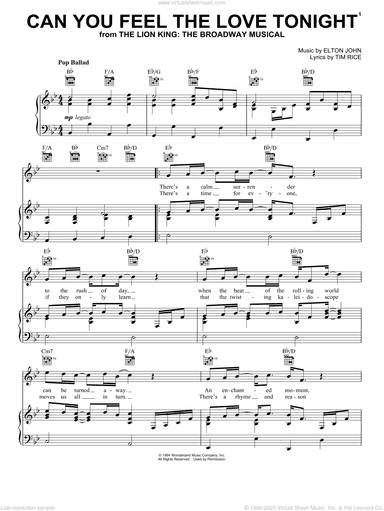 Can You Feel The Love Tonight (from The Lion King)