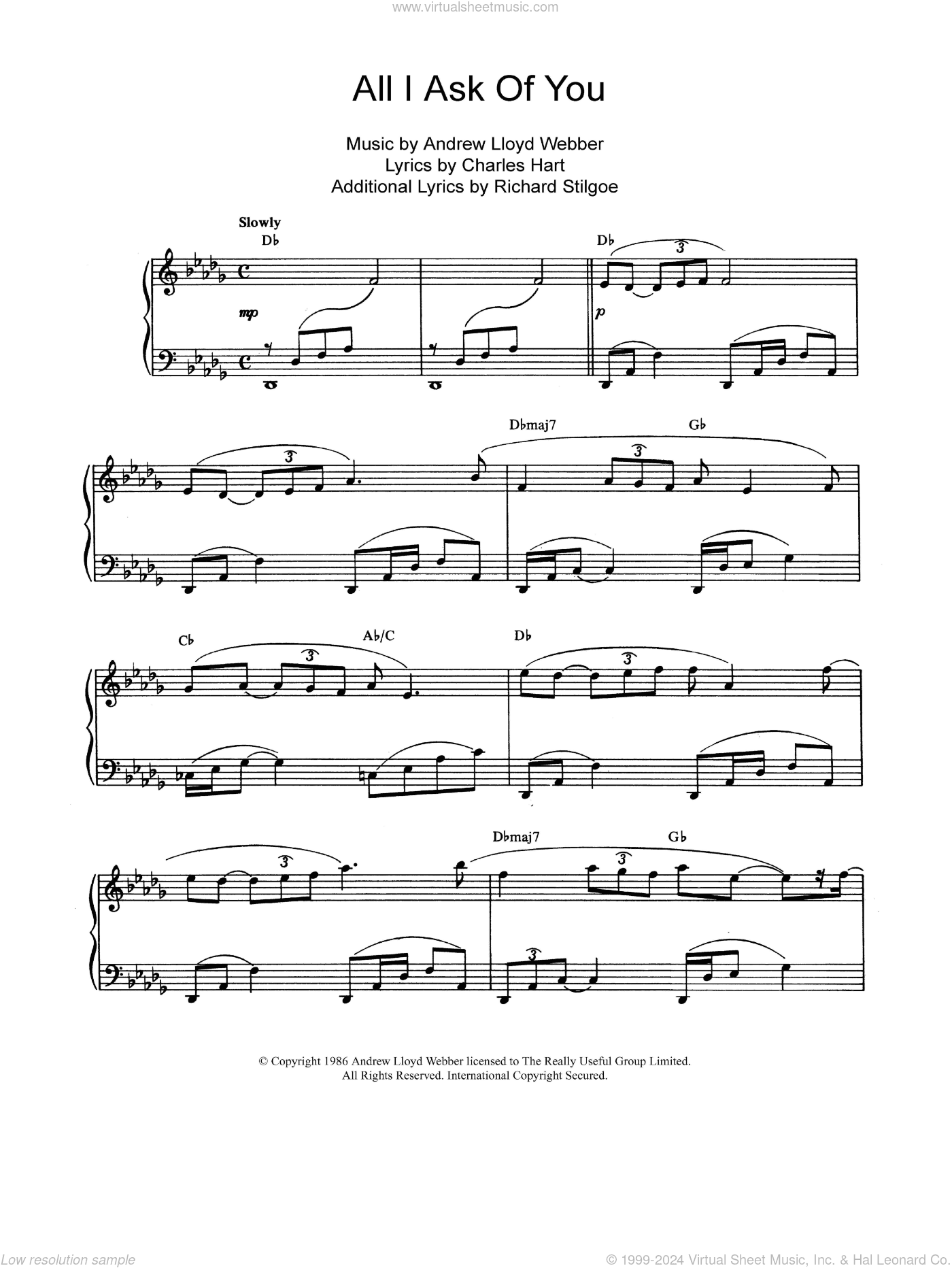 All I Ask Of You (from The Phantom Of The Opera)