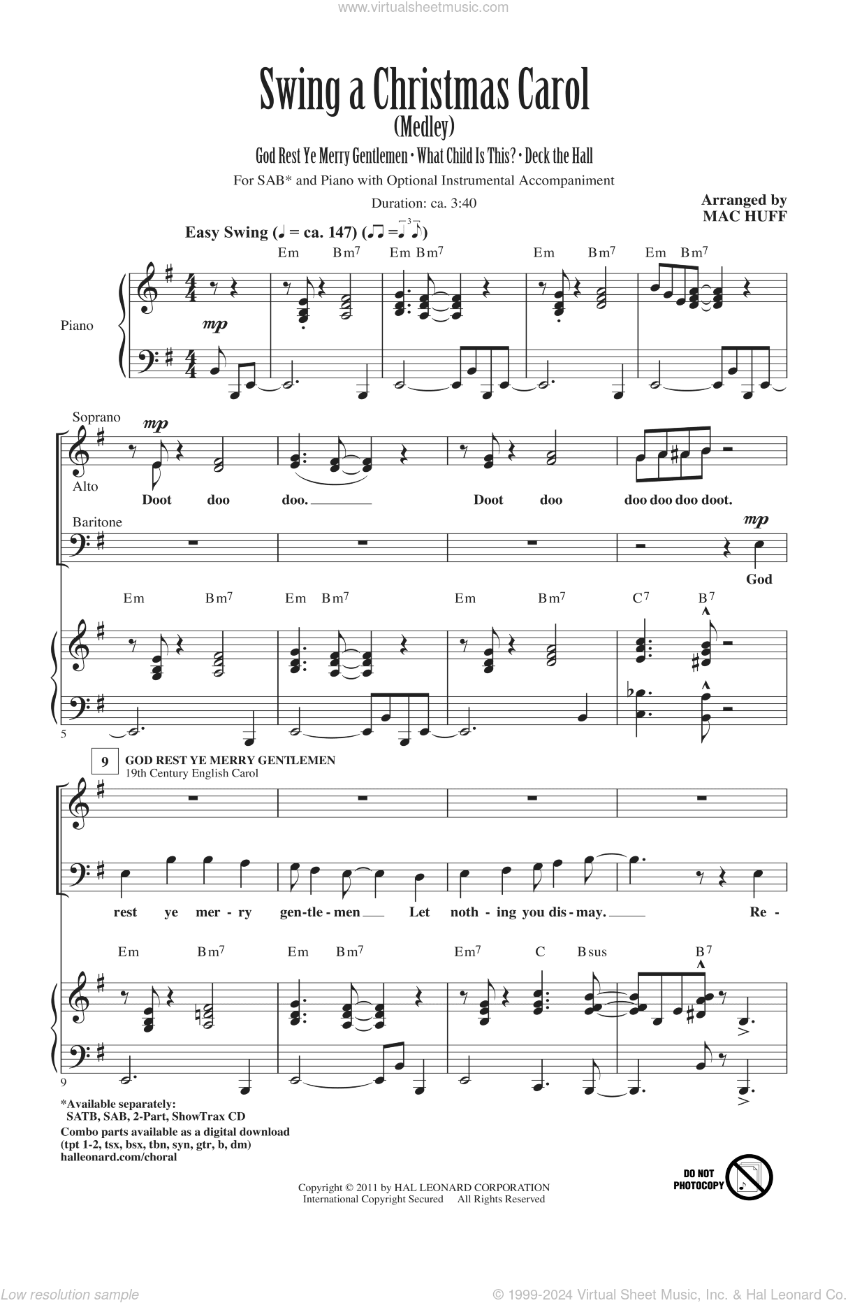 Swing A Christmas Carol (Medley)