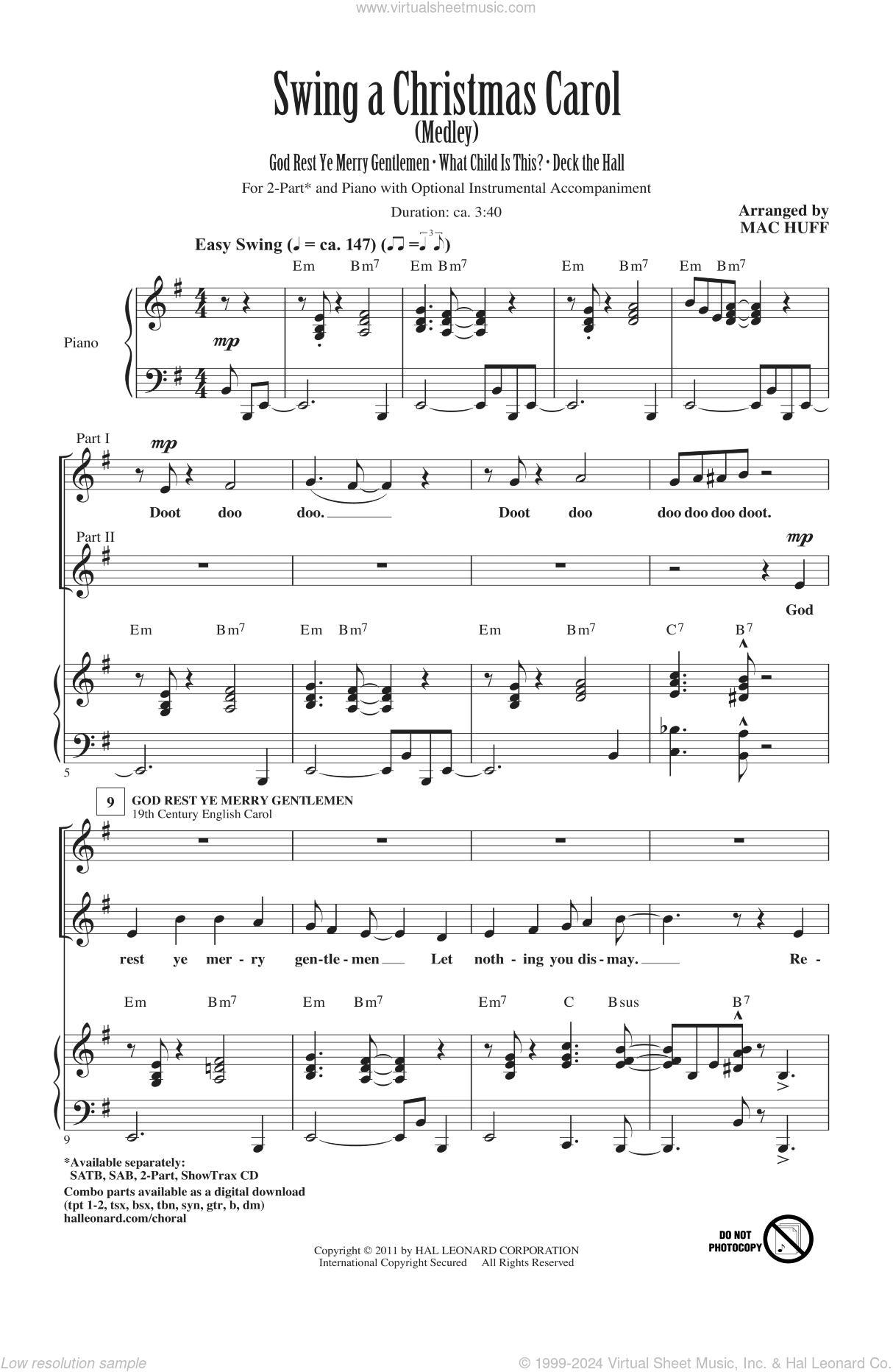 Swing A Christmas Carol (Medley)