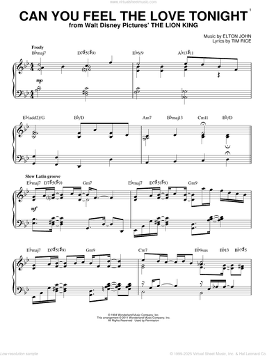 Can You Feel The Love Tonight [Jazz version] (from The Lion King) (arr. Brent Edstrom)