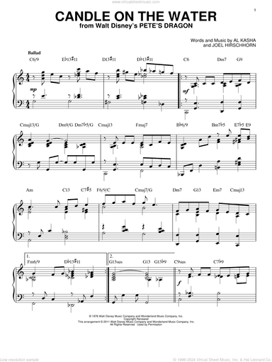 Candle On The Water (from Pete's Dragon) [Jazz version] (arr. Brent Edstrom)