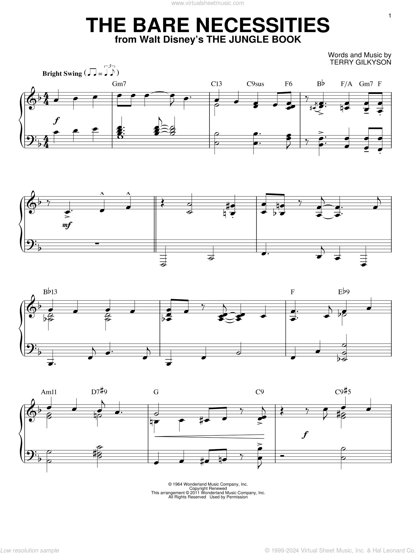 The Bare Necessities [Jazz version] (from The Jungle Book) (arr. Brent Edstrom)