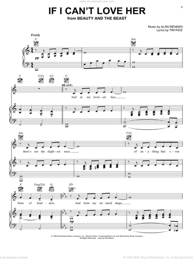 If I Can't Love Her (from Beauty And The Beast: The Musical)