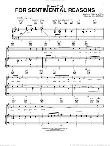 (I Love You) For Sentimental Reasons