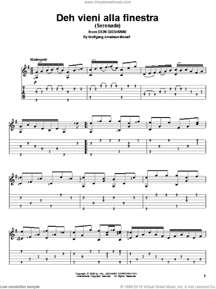 Deh Vieni Alla Finestra (Serenade)