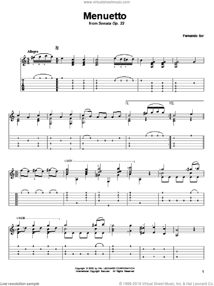 Menuetto (from Sonata Op. 22)