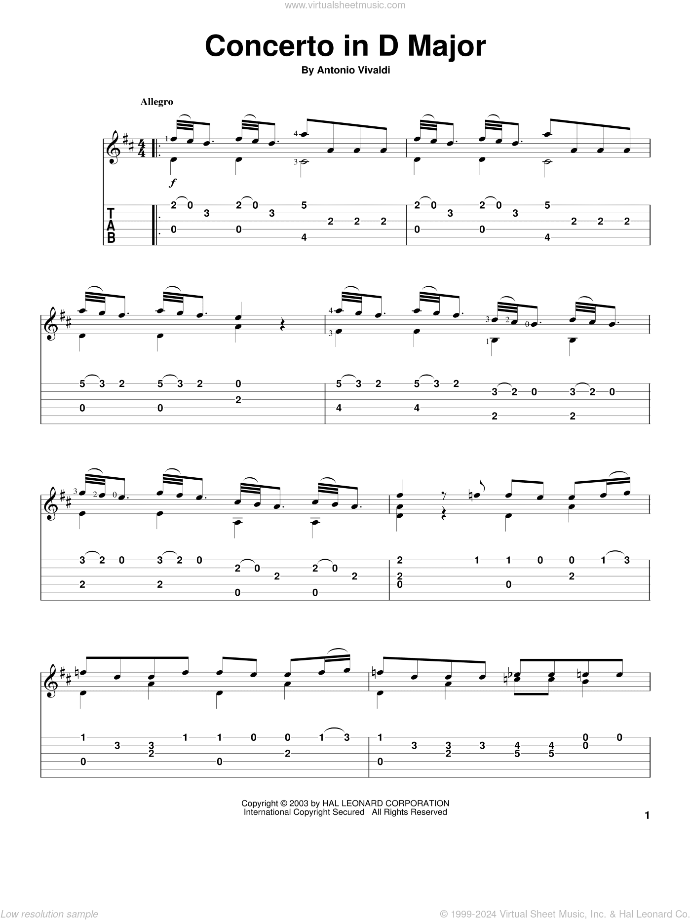 Concerto In D Major