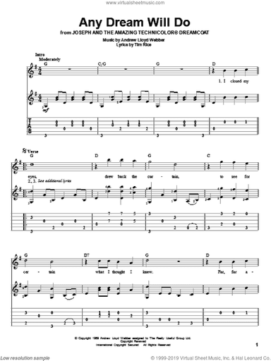 Any Dream Will Do (from Joseph and the Amazing Technicolor Dreamcoat)