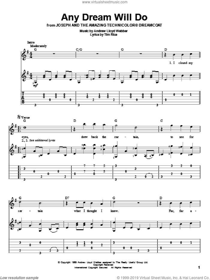 Any Dream Will Do (from Joseph and the Amazing Technicolor Dreamcoat)