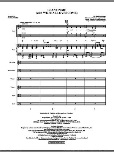 Lean On Me (with We Shall Overcome) (complete set of parts)