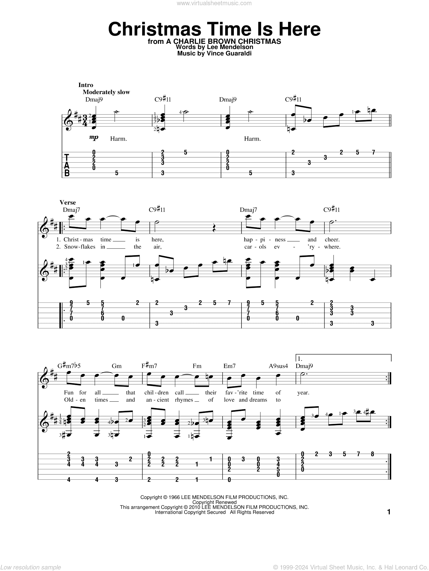 Christmas Time Is Here, (intermediate)