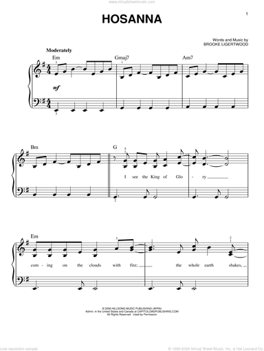 Hosanna, (easy)