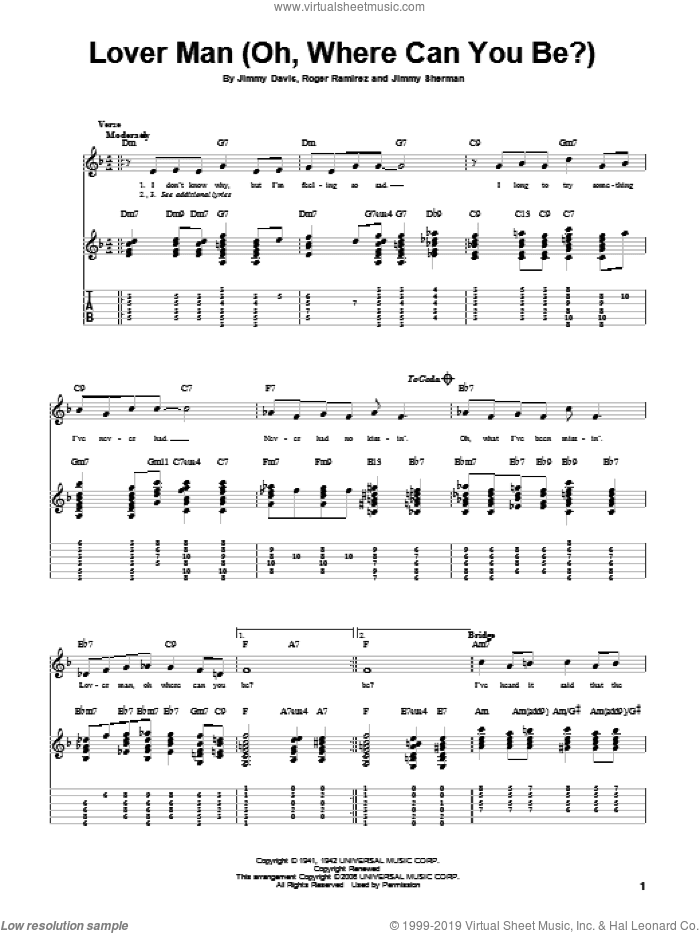 Lover Man (Oh, Where Can You Be?), (intermediate)