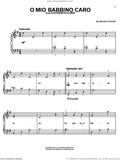 O Mio Babbino Caro, (easy)