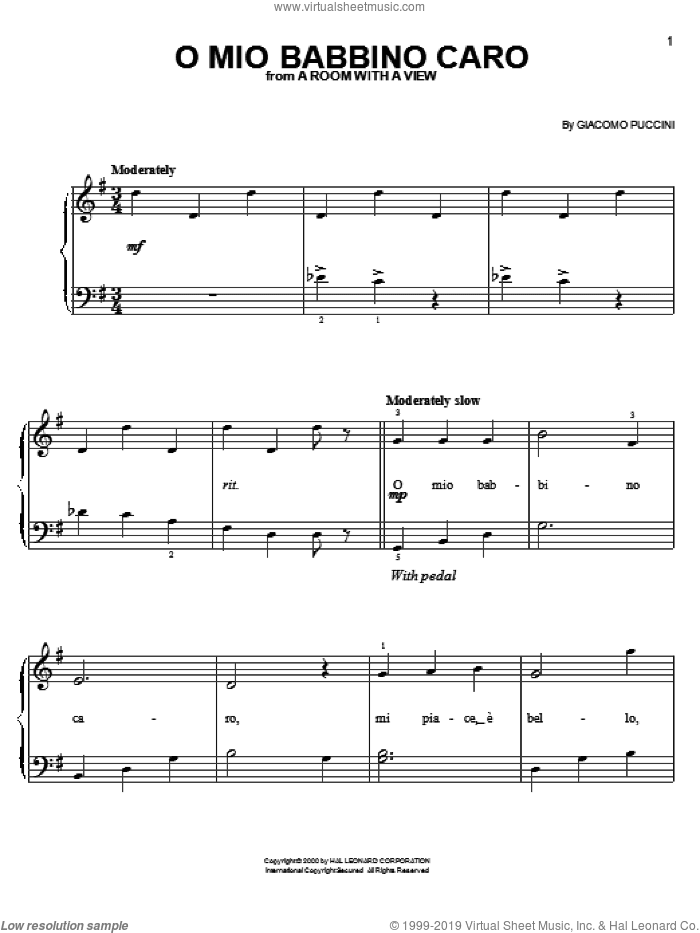 O Mio Babbino Caro, (easy)
