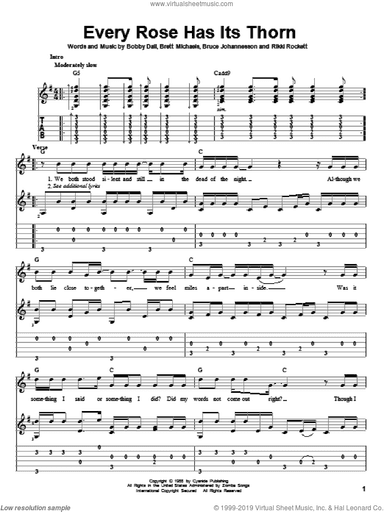 Every Rose Has Its Thorn, (intermediate)