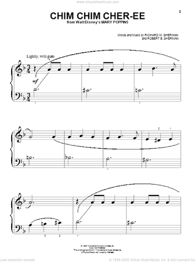 Chim Chim Cher-ee (from Mary Poppins), (beginner)