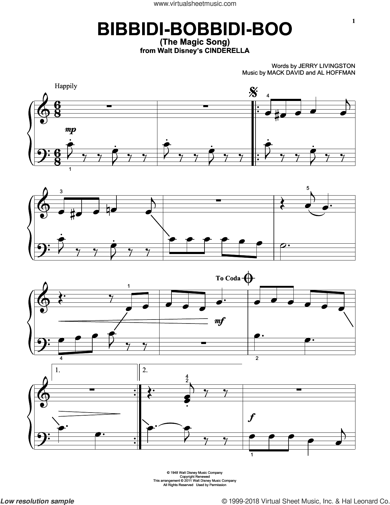 Bibbidi-Bobbidi-Boo (The Magic Song) (from Cinderella)