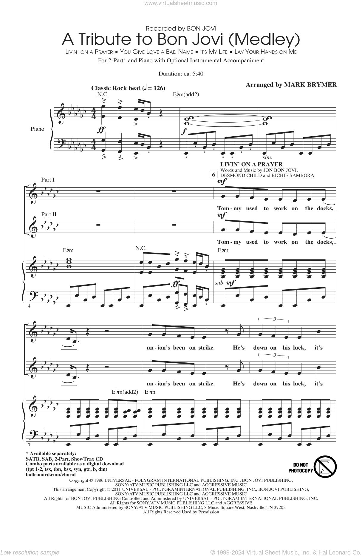 A Tribute To Bon Jovi (Medley)