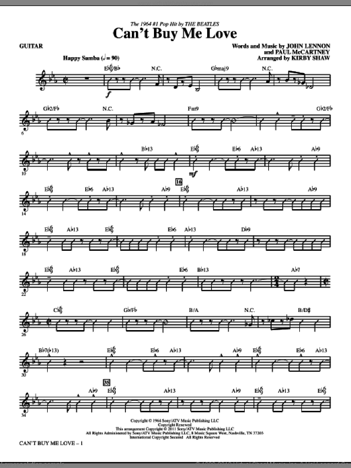 Can't Buy Me Love (complete set of parts)