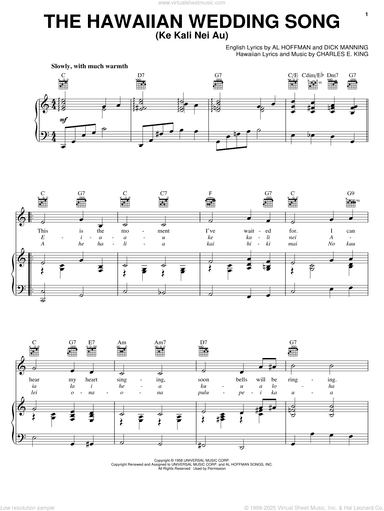The Hawaiian Wedding Song (Ke Kali Nei Au)