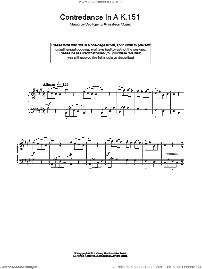 Contredance In A K.151