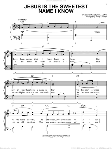 Jesus Is The Sweetest Name I Know (arr. Phillip Keveren)