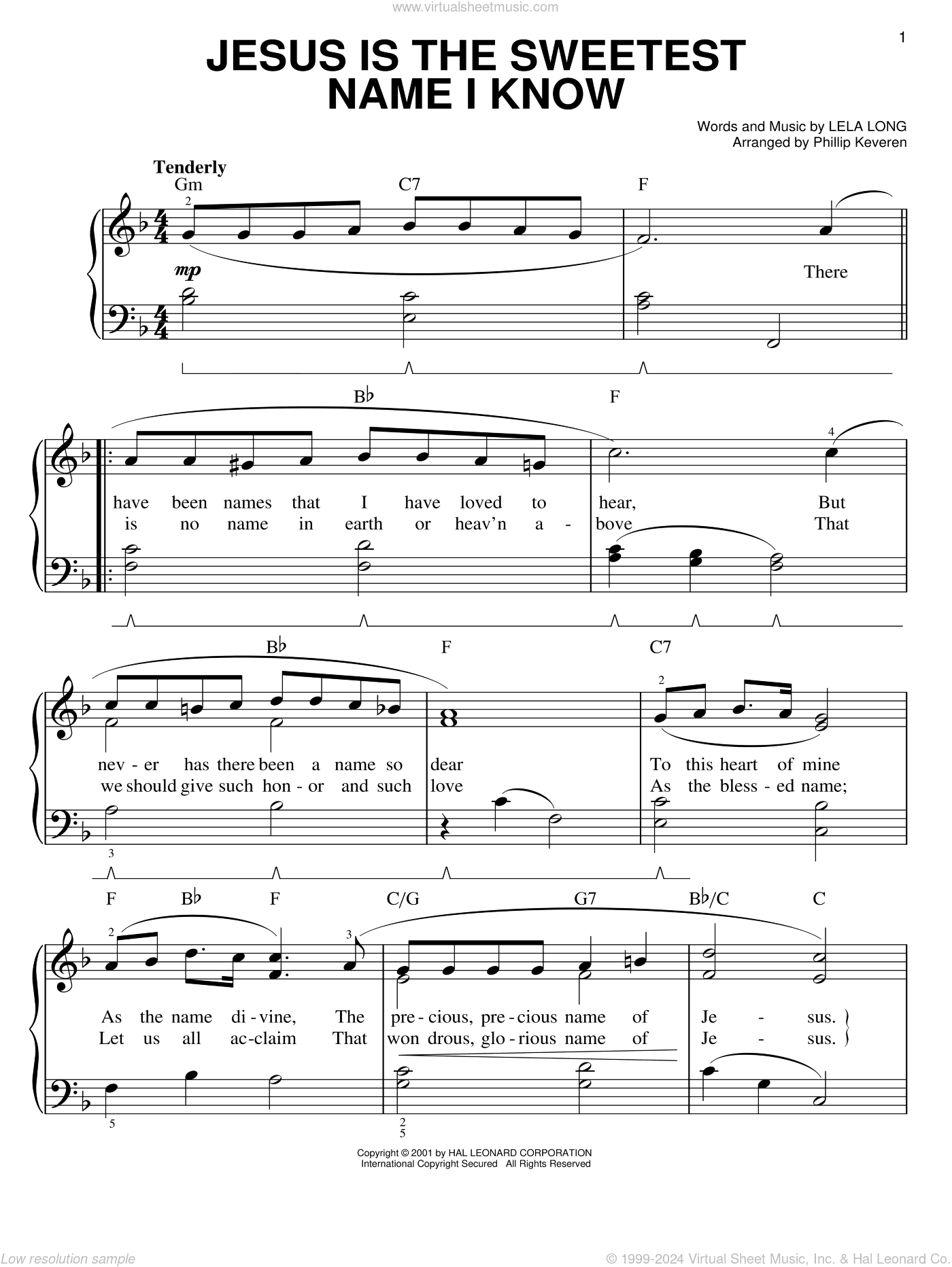 Jesus Is The Sweetest Name I Know (arr. Phillip Keveren)