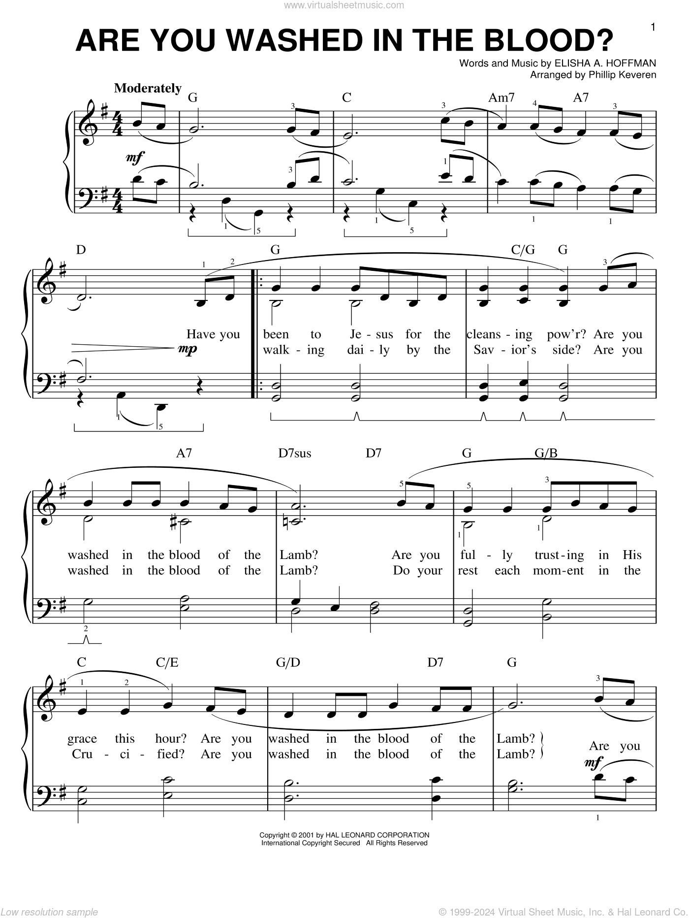 Are You Washed In The Blood? (arr. Phillip Keveren)